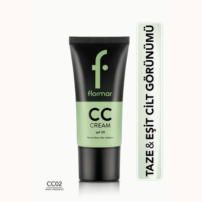 Flormar Red Scar and Redness Hiding CC Cream CC02 Anti Redness 35 ml