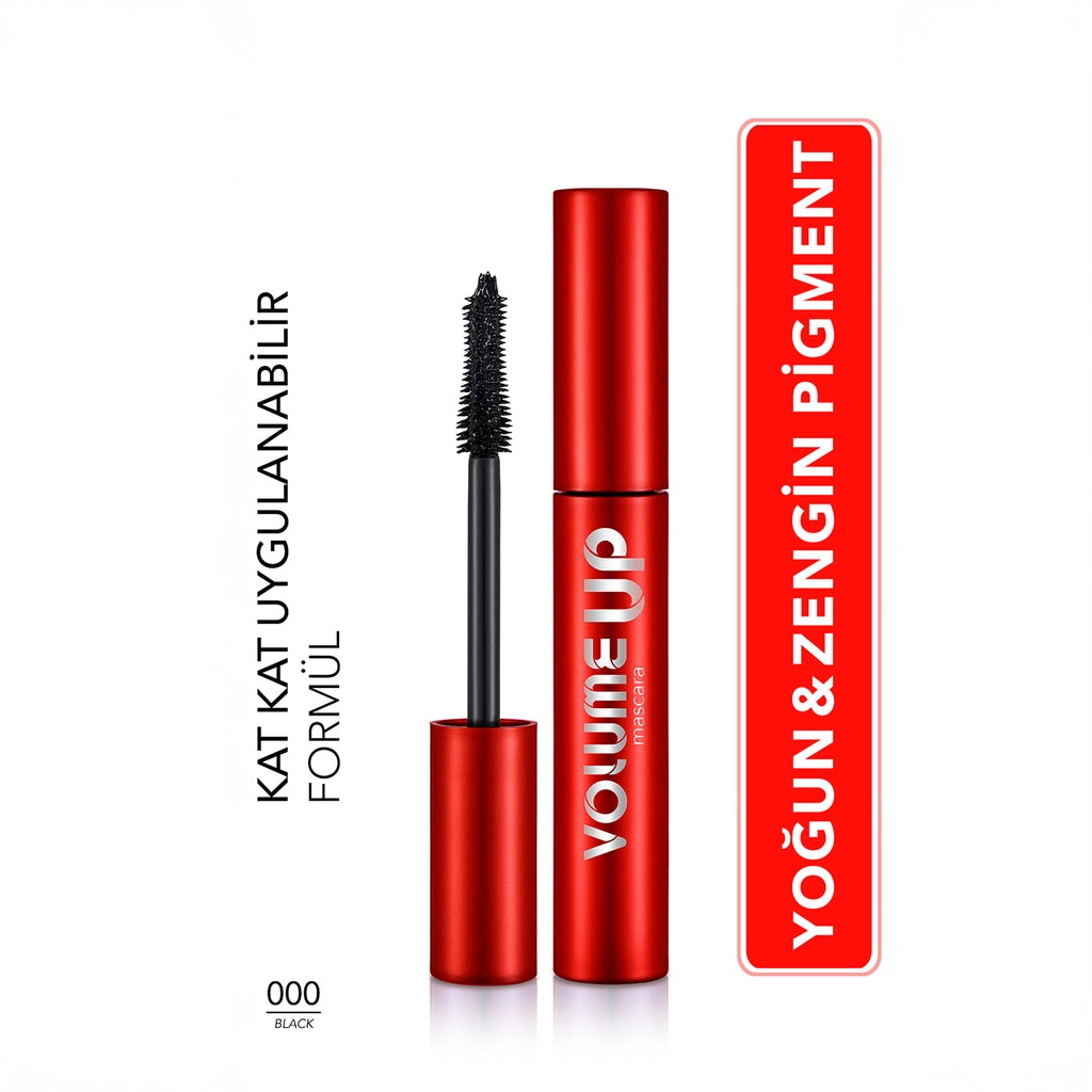 Flormar Volume Up Highly Pigmented Mascara with Volume and Lifting Effect 000 Black