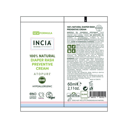 Incia 100% Natural Baby Rash Prevention Gel Cream 60 ml
