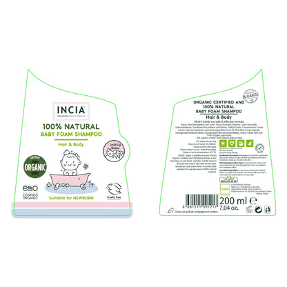 Incia 100% Natural Baby Foam Shampoo 200 ml