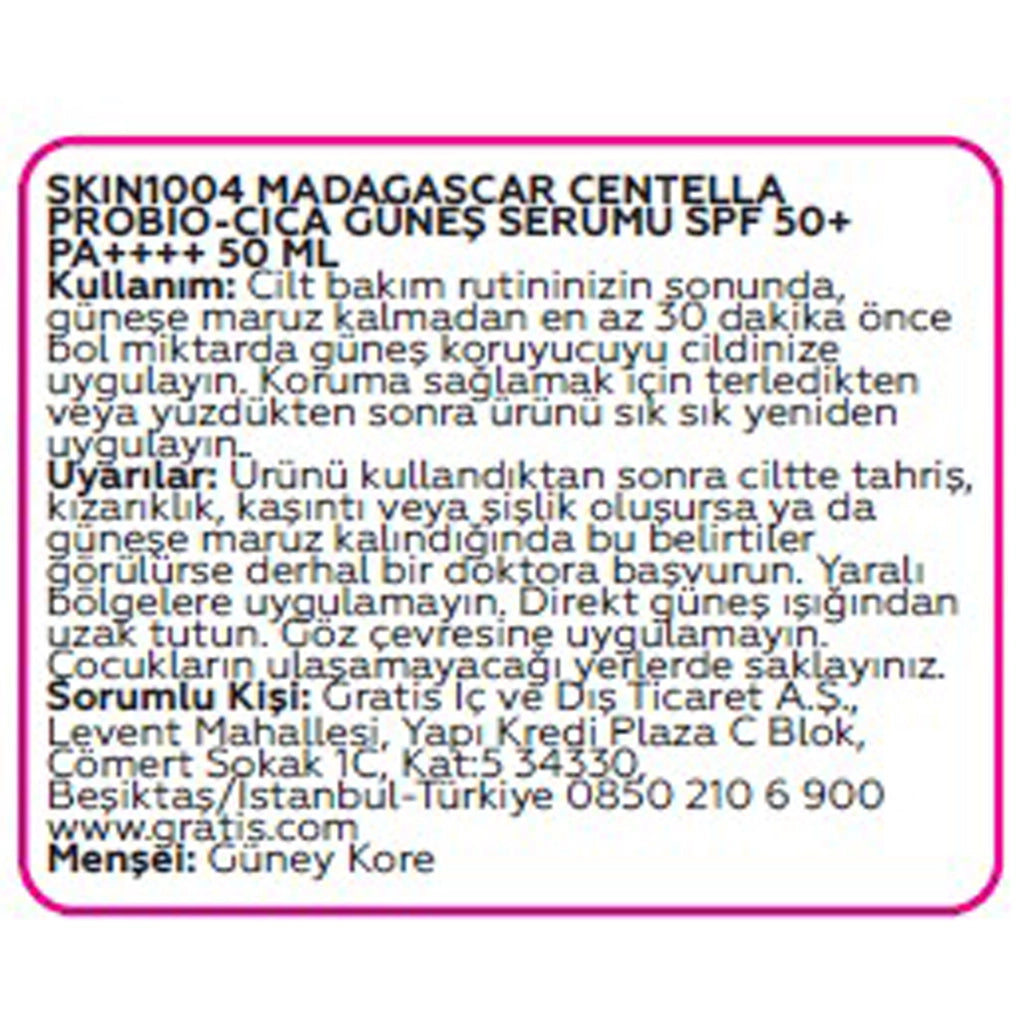 Skin1004 Madagascar Centella Probio-Cica 50+SPF PA++++ Sun Serum 50 ml