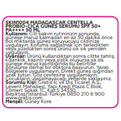 Skin1004 Madagascar Centella Probio-Cica 50+SPF PA++++ Sun Serum 50 ml