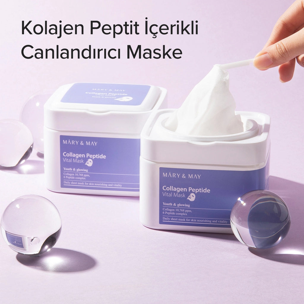 Mary &amp; May Vital Paper Face Mask with Collagen and Peptide 30 Pieces