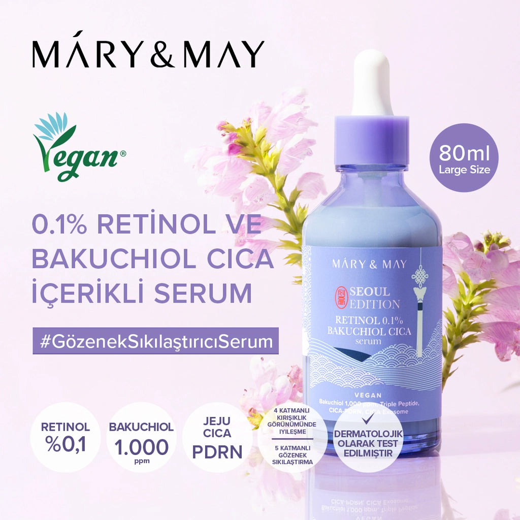 Mary &amp; May Face Serum Containing 0.1% Retinol and Bakuchiol Cica 80 ml