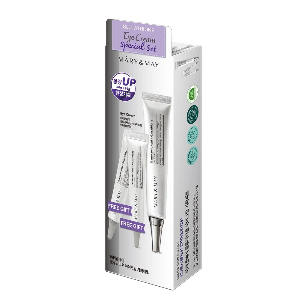 Mary &amp; May Eye Cream Set with Tranexamic Acid and Glutathione (Eye Cream 30 ml + 12 ml x 2)