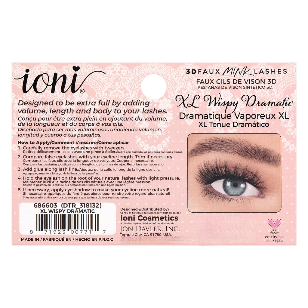 IONI 3D False Eyelashes XL Fine Tip