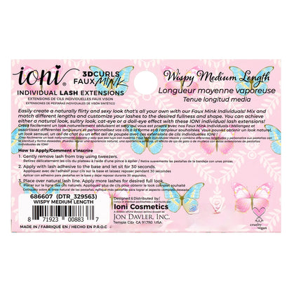 IONI 3D Single False Eyelashes Medium Fine Tip 16pcs