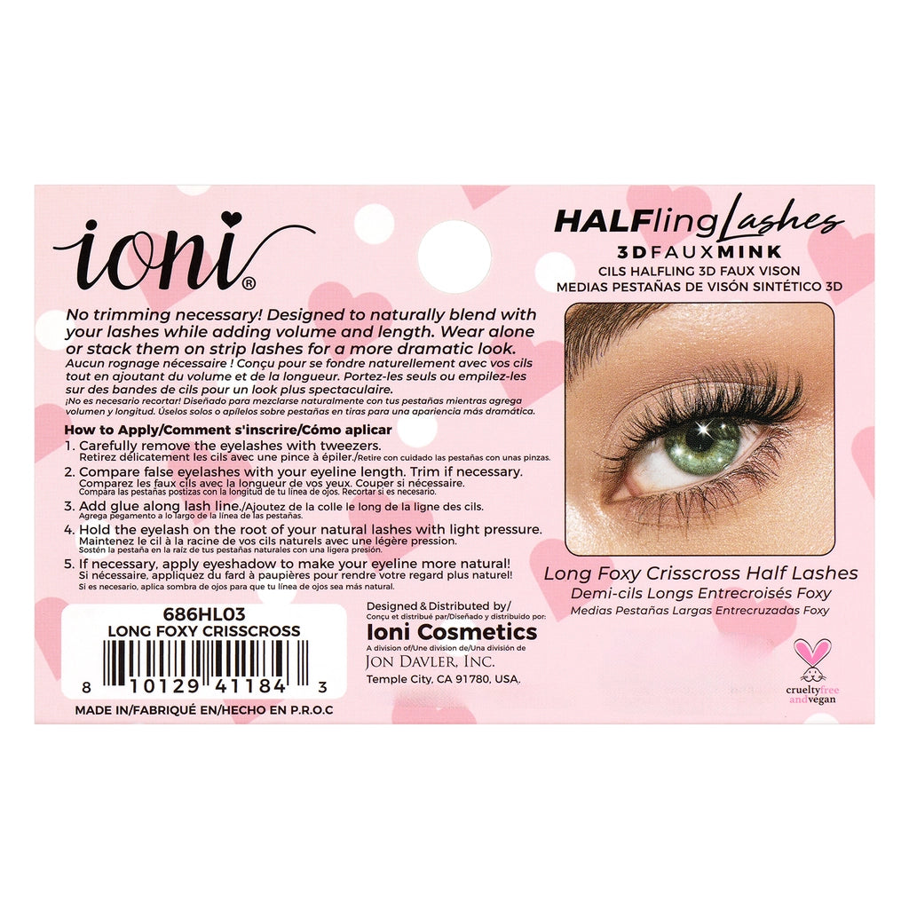 IONI Extra Long Crisscross Half False Eyelashes