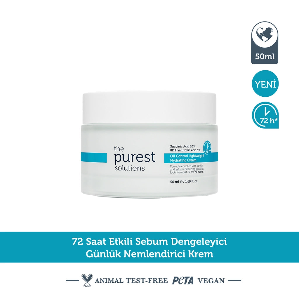 The Purest Solutions 72 Hour Effective Sebum Balancing Water Based Daily Moisturizing Cream 50 ml