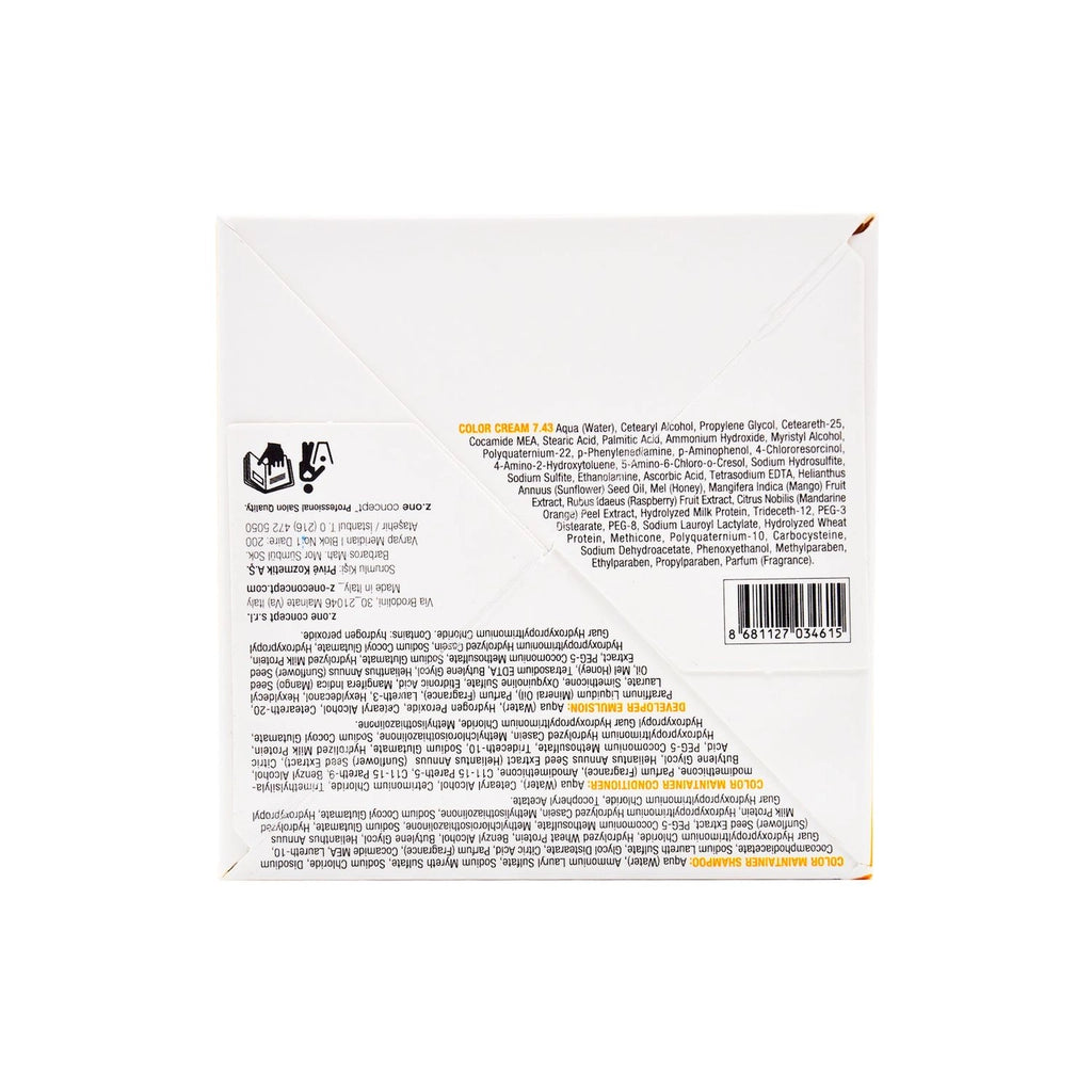 milk_shake Milk Color Eco Permanent Hair Dye Set 7.43 Medium Auburn Copper Gold