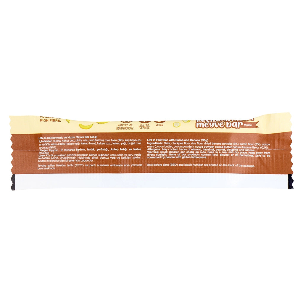 Life In Carob Banana Flavored Fruit Bar 35 gr