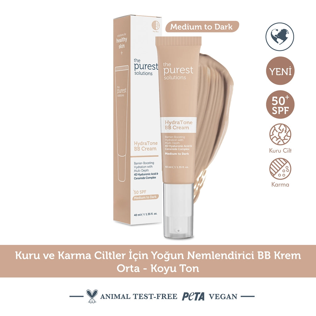 The Purest Solutions Intense Moisturizing BB Cream for Dry and Combination Skin 50+SPF 40 ml (Light-Medium Tone)