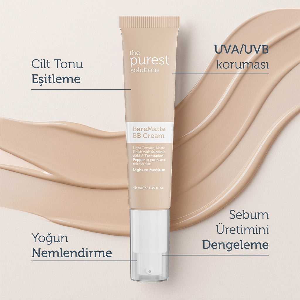 The Purest Solutions Mattifying BB Cream for Oily and Combination Skin 50+SPF 40 ml (Light-Medium Tone)