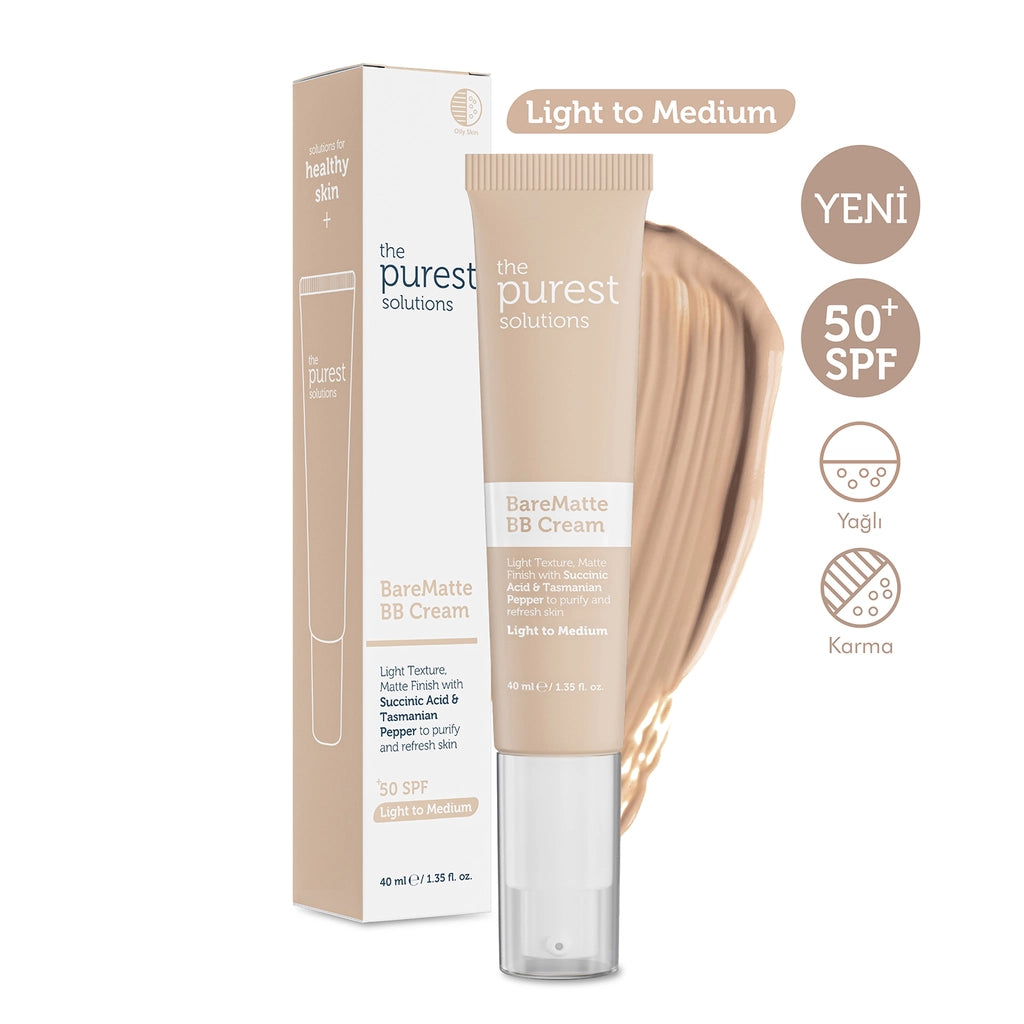 The Purest Solutions Mattifying BB Cream for Oily and Combination Skin 50+SPF 40 ml (Light-Medium Tone)