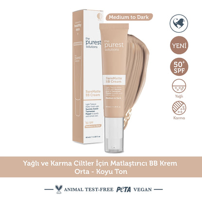 The Purest Solutions Mattifying BB Cream for Oily and Combination Skin 50+SPF 40 ml (Light-Medium Tone)