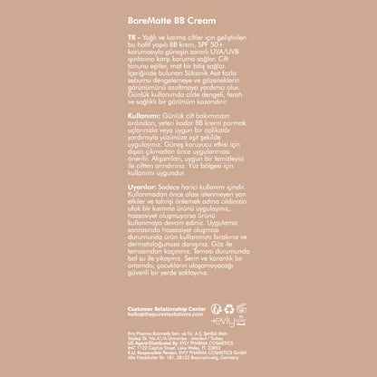 The Purest Solutions Mattifying BB Cream for Oily and Combination Skin 50+SPF 40 ml (Medium-Dark Tone)