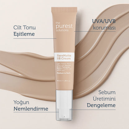 The Purest Solutions Mattifying BB Cream for Oily and Combination Skin 50+SPF 40 ml (Medium-Dark Tone)