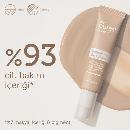 The Purest Solutions Mattifying BB Cream for Oily and Combination Skin 50+SPF 40 ml (Medium-Dark Tone)
