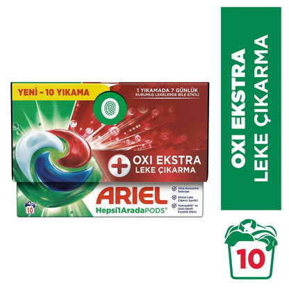 Ariel All in 1 PODS Oxi Extra Stain Removal Capsule Laundry Detergent Whites and Colors 10 Washings