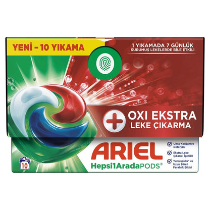 Ariel All in 1 PODS Oxi Extra Stain Removal Capsule Laundry Detergent Whites and Colors 10 Washings