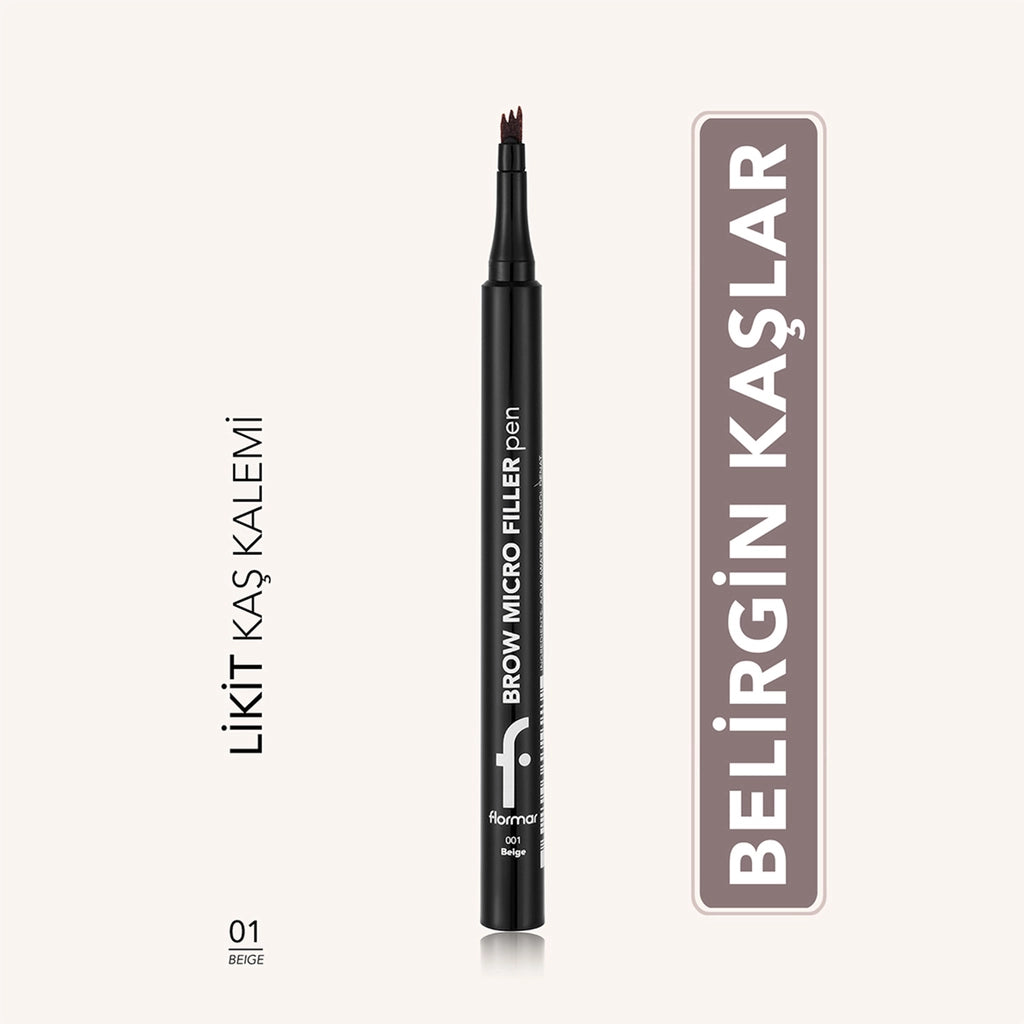 Flormar Brow Micro Filler Comb Tip Natural Finish Eyebrow Pencil 02 Light Brown