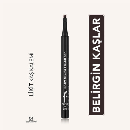 Flormar Brow Micro Filler Comb Tip Natural Finish Eyebrow Pencil 02 Light Brown