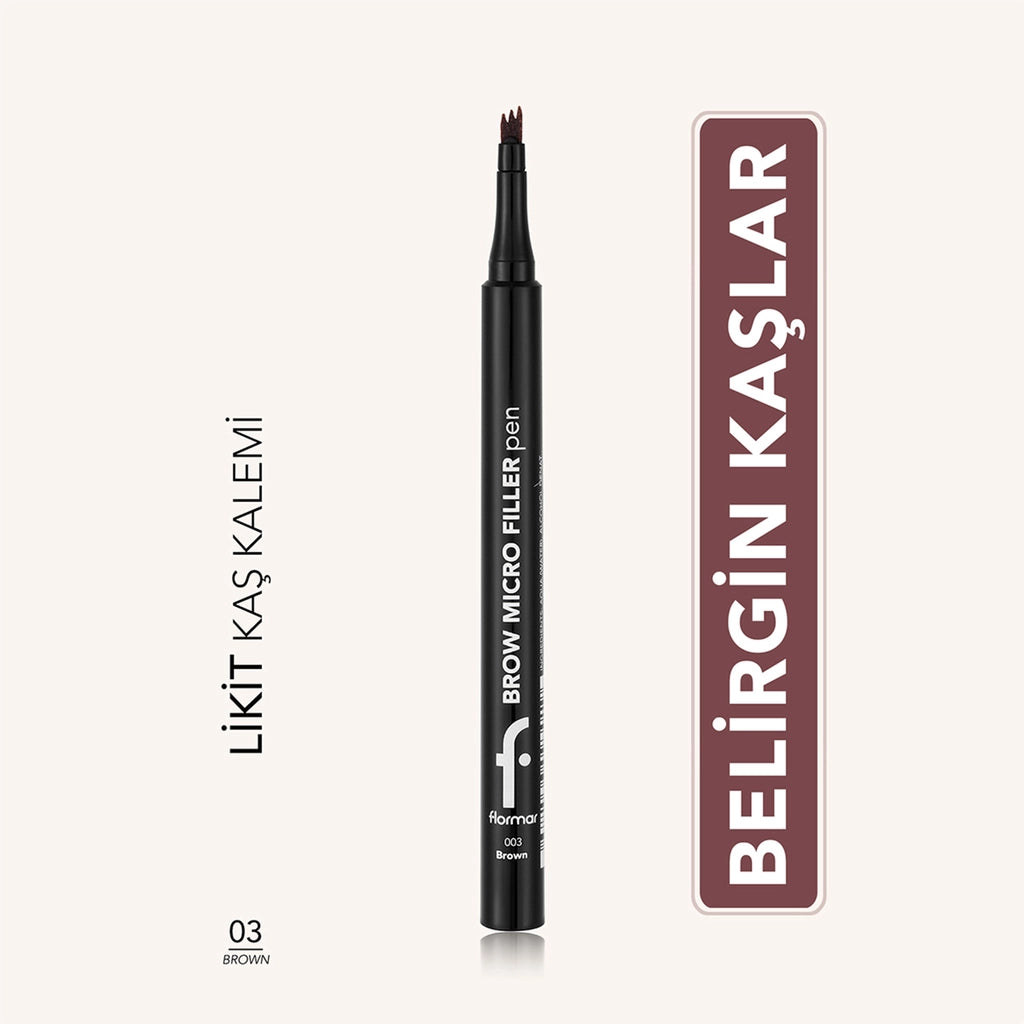 Flormar Brow Micro Filler Comb Tip Natural Finish Eyebrow Pencil 02 Light Brown