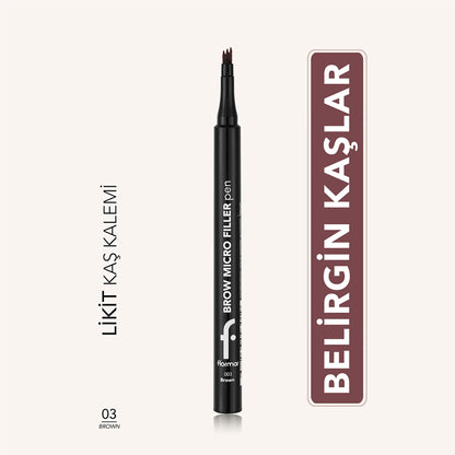 Flormar Brow Micro Filler Comb Tip Natural Finish Eyebrow Pencil 02 Light Brown