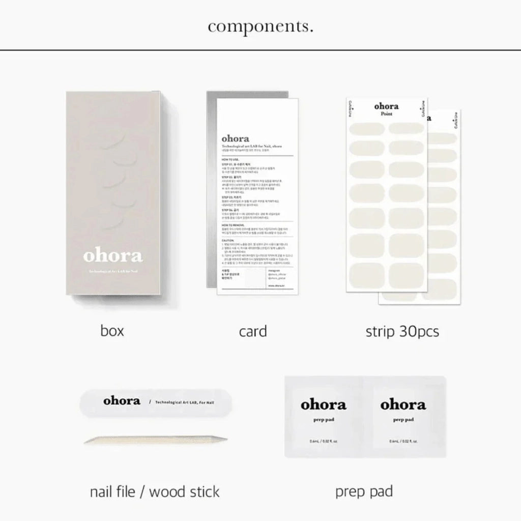 Ohora Starter Kit Cream Cotton Gel Nail Set 30pcs + UV Lamp
