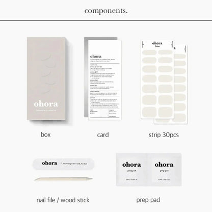 Ohora Starter Kit Cream Cotton Gel Nail Set 30pcs + UV Lamp