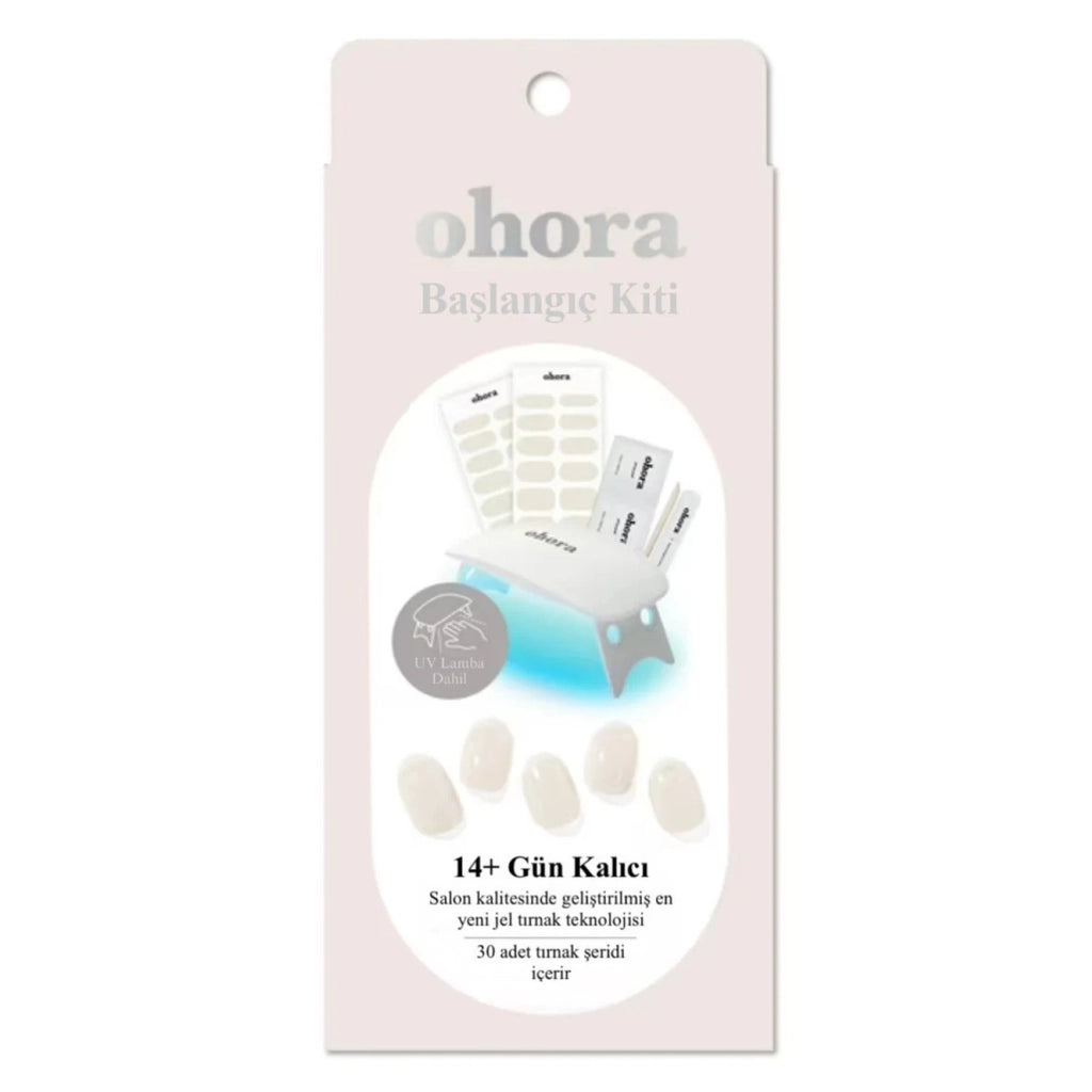 Ohora Starter Kit Cream Cotton Gel Nail Set 30pcs + UV Lamp