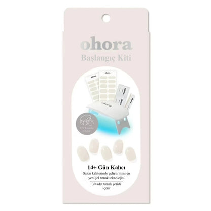 Ohora Starter Kit Cream Cotton Gel Nail Set 30pcs + UV Lamp
