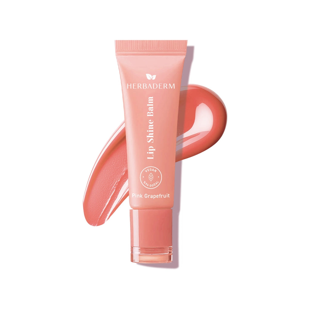 Herbaderm Glossy Lip Balm Pink Grapefruit Flavored 10 ml (With Keychain Gift)
