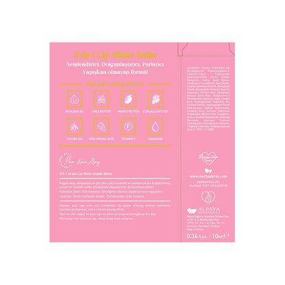 Herbaderm Glossy Lip Balm Cotton Candy Flavored 10 ml (With Keychain Gift)