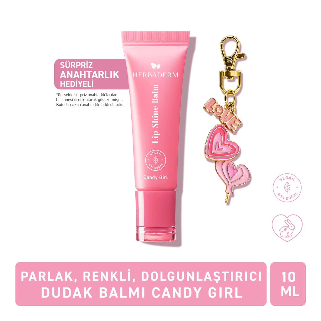 Herbaderm Glossy Lip Balm Cotton Candy Flavored 10 ml (With Keychain Gift)