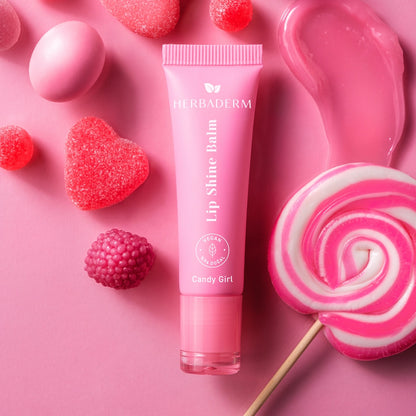Herbaderm Glossy Lip Balm Cotton Candy Flavored 10 ml (With Keychain Gift)