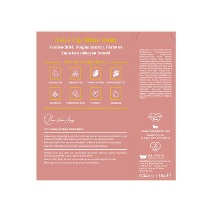 Herbaderm Glossy Lip Balm Coco Vanilla Flavored 10 ml (Keychain Gift)