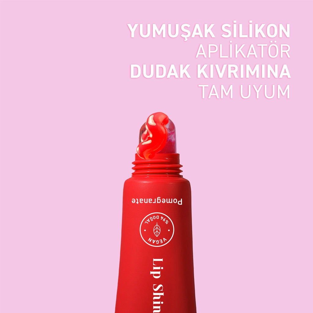 Herbaderm Glossy Lip Balm Pomegranate Flavored 10 ml (Keychain Gift)