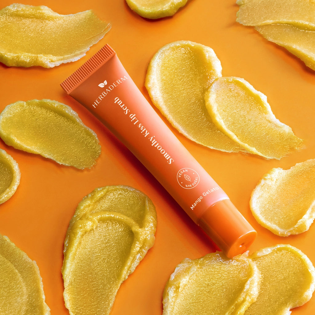 Herbaderm Lip Scrub Mango Flavored 15 ml (Keychain Gift)
