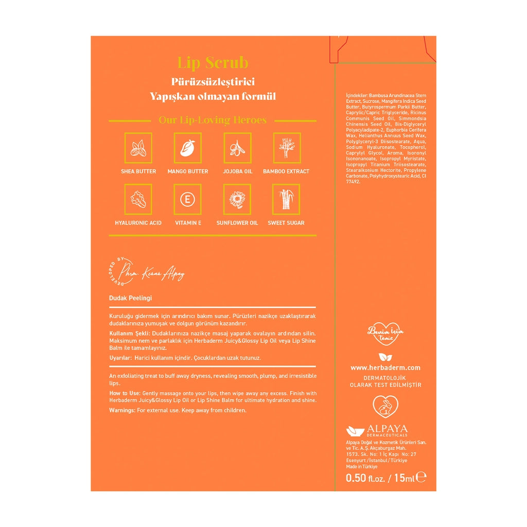 Herbaderm Lip Scrub Mango Flavored 15 ml (Keychain Gift)