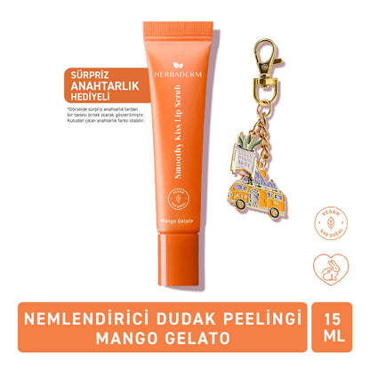 Herbaderm Lip Scrub Mango Flavored 15 ml (Keychain Gift)
