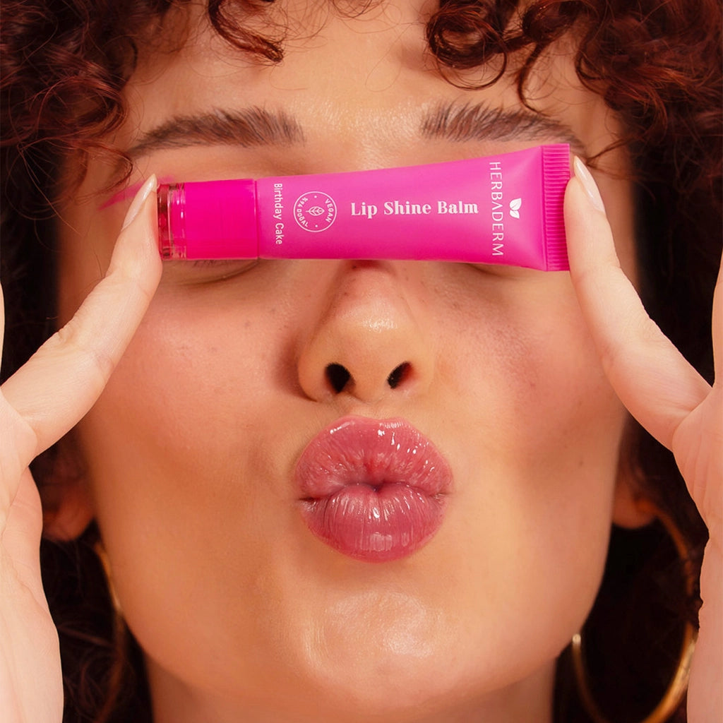 Herbaderm Glossy Lip Balm Birthday Cake Flavored 10 ml (With Keychain Gift)