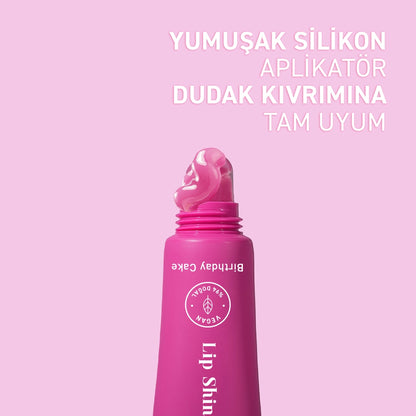 Herbaderm Glossy Lip Balm Birthday Cake Flavored 10 ml (With Keychain Gift)