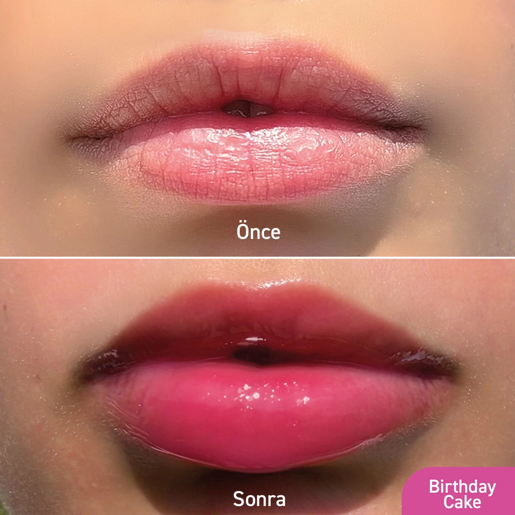 Herbaderm Glossy Lip Balm Birthday Cake Flavored 10 ml (With Keychain Gift)