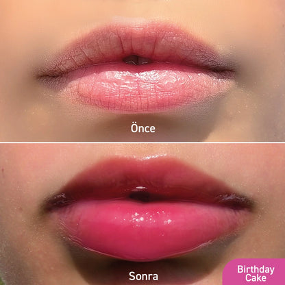 Herbaderm Glossy Lip Balm Birthday Cake Flavored 10 ml (With Keychain Gift)