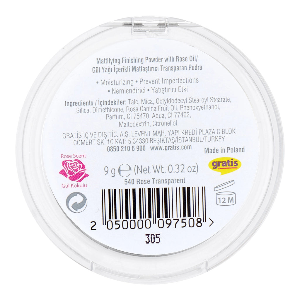 Beaulis Finish It Transparent Fixing Powder 540 Rose Transparent