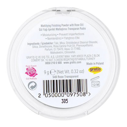 Beaulis Finish It Transparent Fixing Powder 540 Rose Transparent