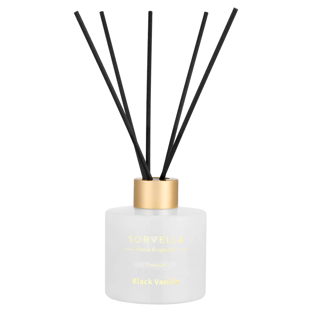 Sorvella Black Vanilla Christmas Candle 170 gr + Reed Diffuser Room Fragrance 120 ml
