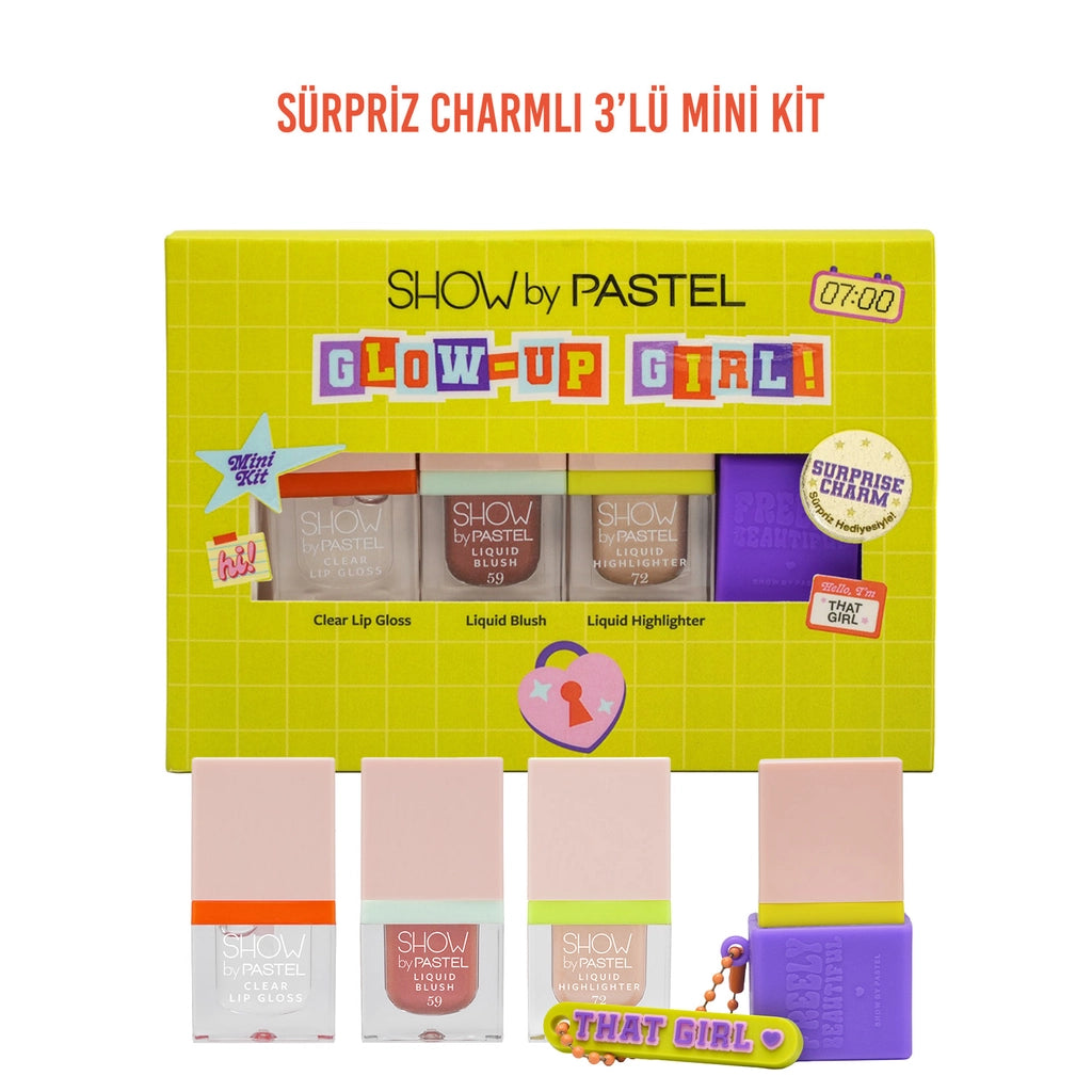 Show by Pastel Glow Up Girl Mini Makeup Set Main Character (Lip Gloss + Blush + Highlighter)