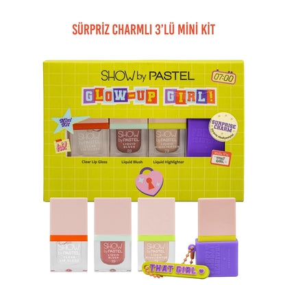 Show by Pastel Glow Up Girl Mini Makeup Set Main Character (Lip Gloss + Blush + Highlighter)
